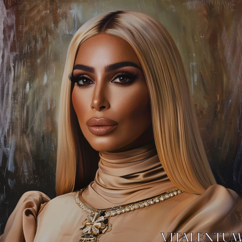 Stunning Kim Kardashian Fashion Portrait AI Image