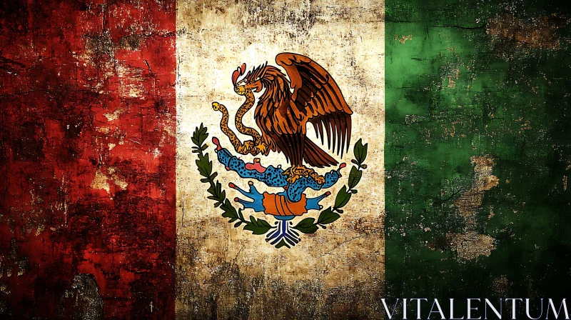 Grunge Texture Mexican Flag AI Image