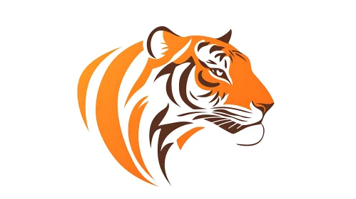 Orange and Brown Tiger Graphic