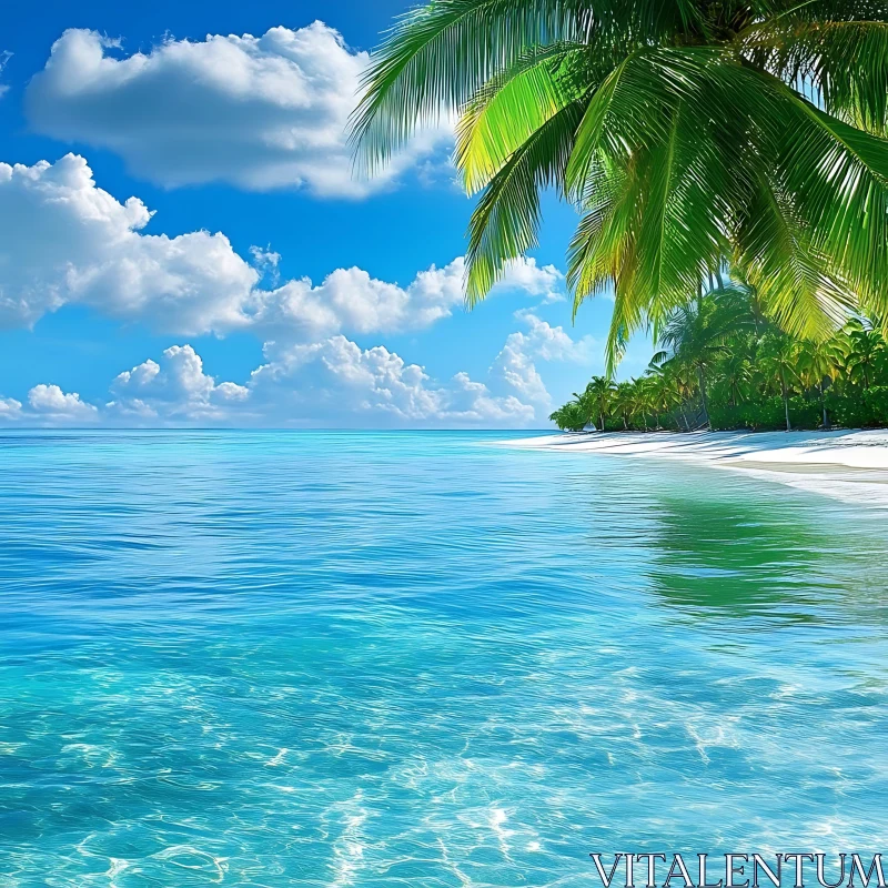 AI ART Paradise Beach with Turquoise Water