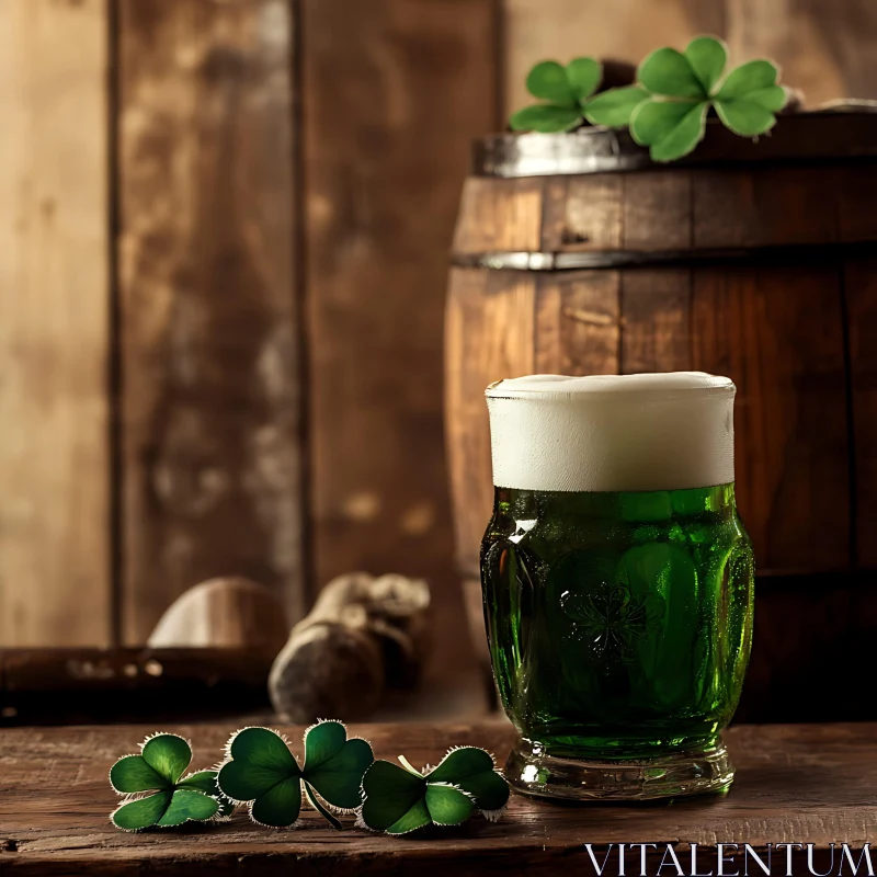 Festive St. Patrick's Day Beer AI Image