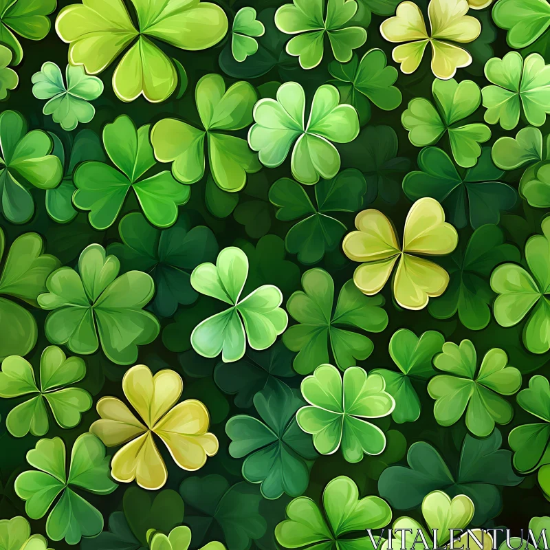 AI ART Abundance of Clover Leaves Art