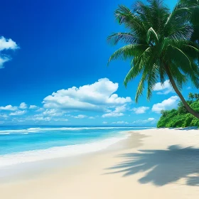 Tropical Beach with Palm Trees