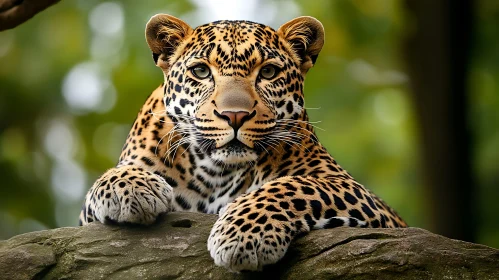 Resting Leopard on a Rock