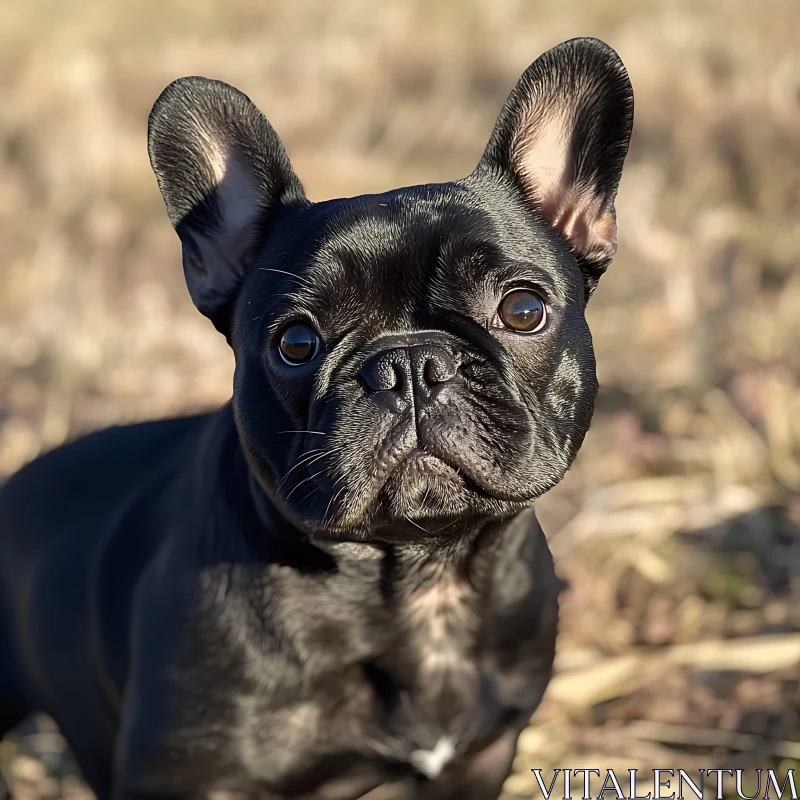 Black French Bulldog Pet Portrait AI Image