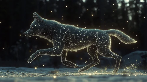 Wolf Constellation in the Night