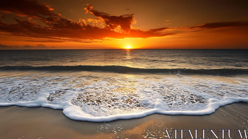 AI ART Peaceful Seascape at Sunset