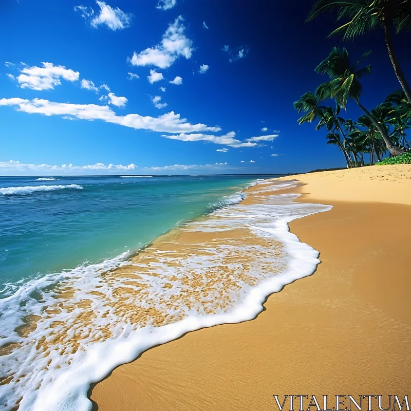 AI ART Coastal Serenity: A Tropical Beach Scene