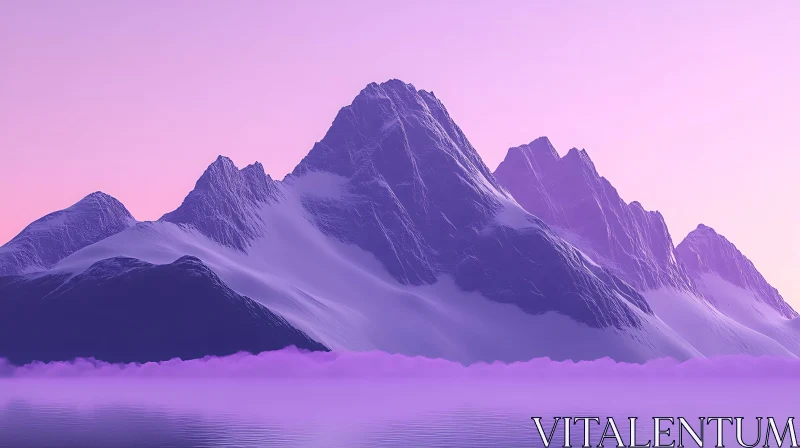 AI ART Purple Mountain Serenity