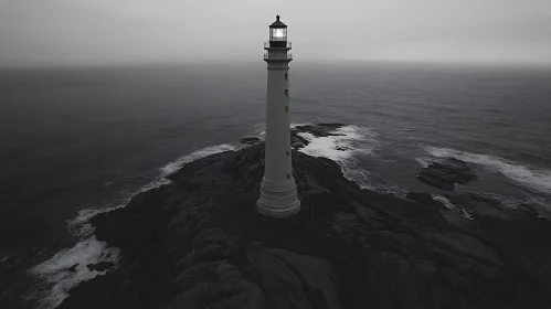 Monochrome Lighthouse on the Coast