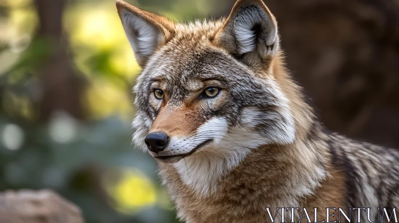 AI ART Detailed Coyote Face