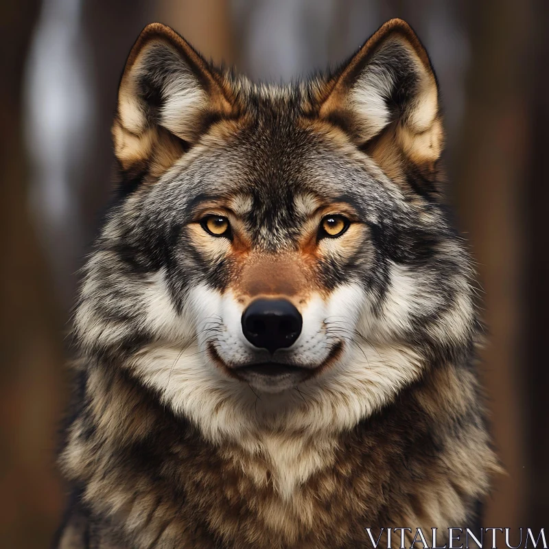 AI ART Wolf's Gaze - Close-Up Animal Portrait