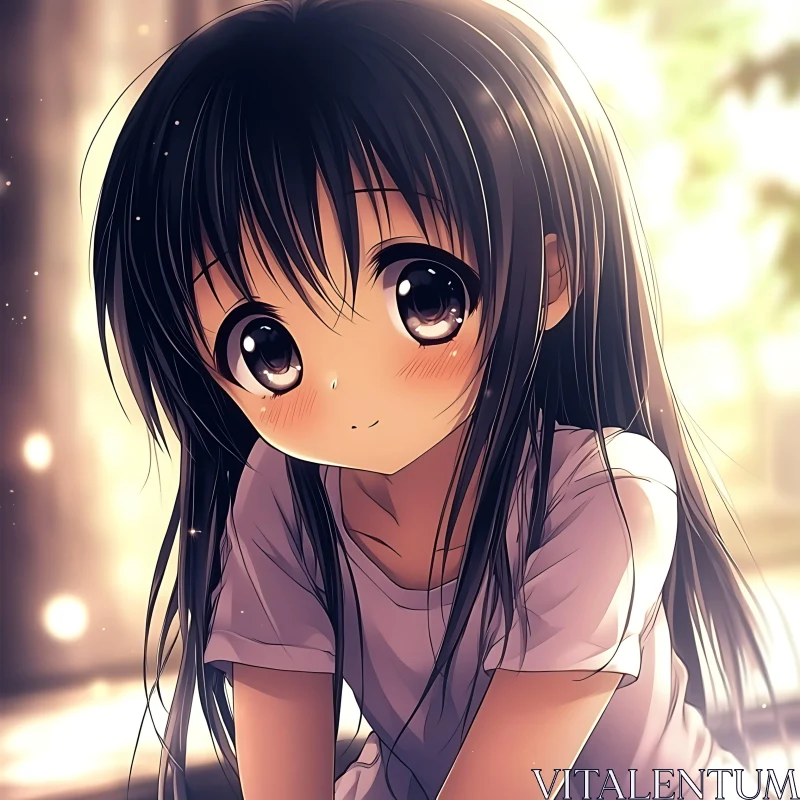 Charming Anime Girl Illustration AI Image