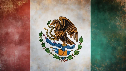 Distressed Mexico Flag Art