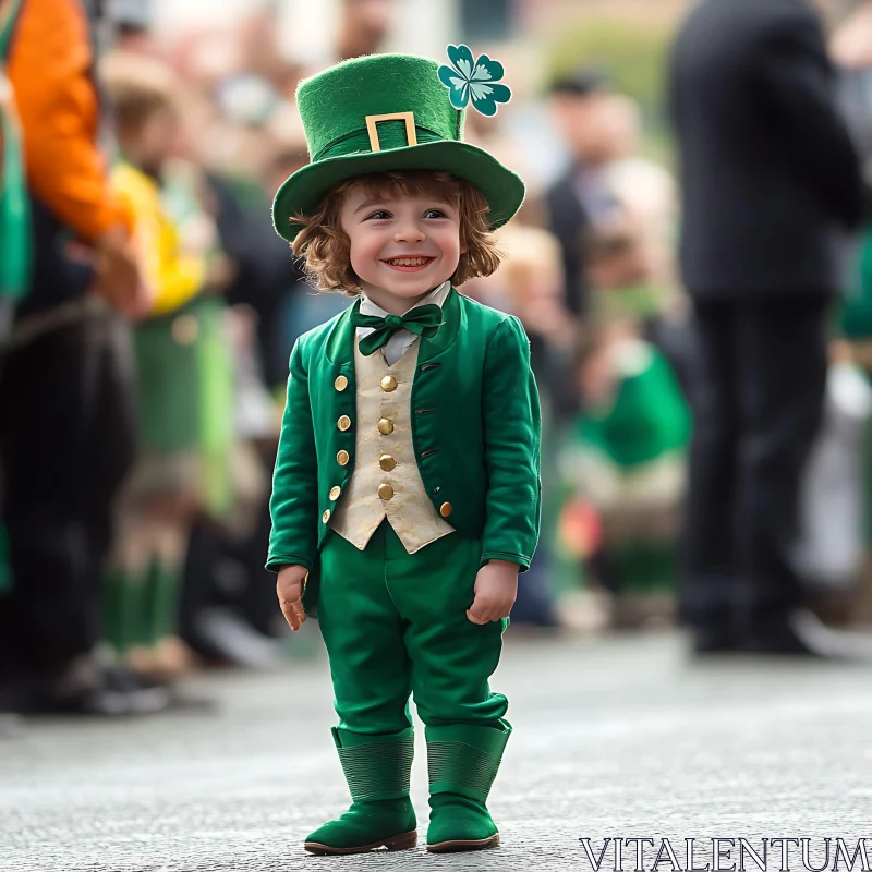 Festive St. Patrick's Day Kid AI Image