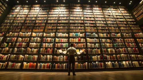 Towering Books in a Vast Library