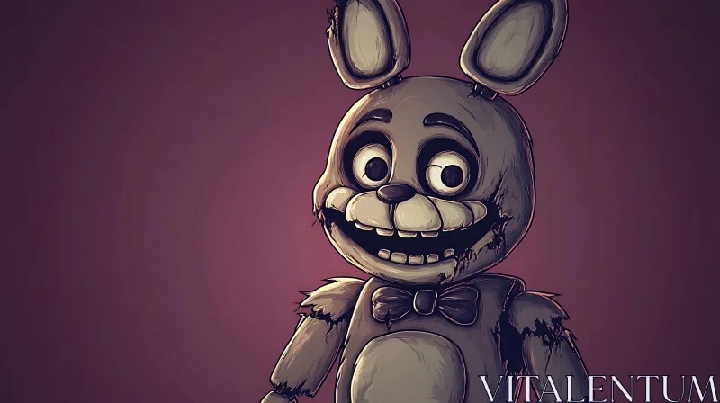 Creepy Cartoon Rabbit Portrait AI Image