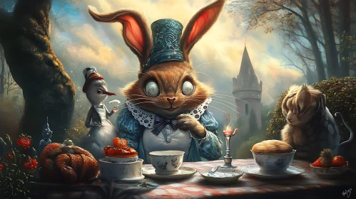 Fantasy Tea Party with Rabbit