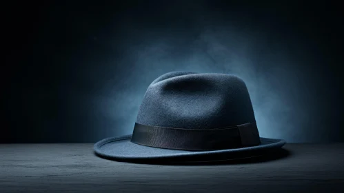Enigmatic Blue Hat on Table: A Captivating Surreal Composition