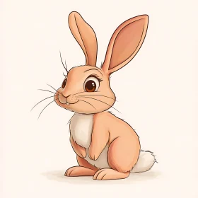 Peach Fur Bunny Cartoon