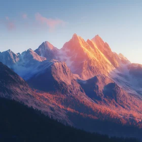 Sunrise Over Mountain Peaks