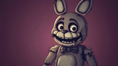 Creepy Cartoon Rabbit Portrait