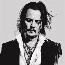 Monochrome Art of Johnny Depp