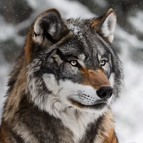 Winter Wolf Close-Up