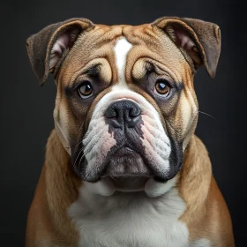 Expressive Bulldog with Wrinkled Face