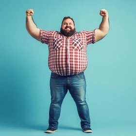 Portrait of a Cheerful Man Celebrating Victory