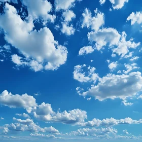 Fluffy Clouds in a Clear Blue Sky