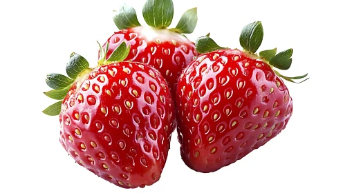 Vibrant Strawberries on White Background