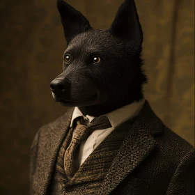 Anthropomorphic Canine in Formal Attire