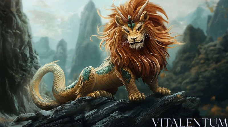 AI ART Mythical Lion Dragon Creature