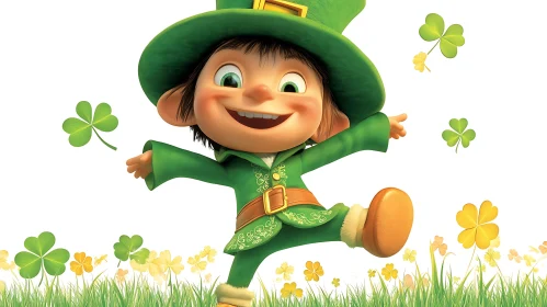 Enchanting Leprechaun in a Clover Field