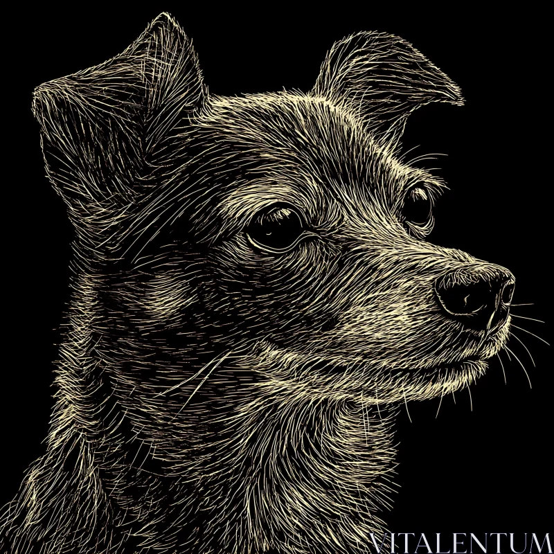 Intricate Linework Dog Portrait AI Image