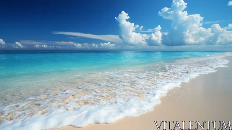 AI ART Seascape with Turquoise Water and White Sand