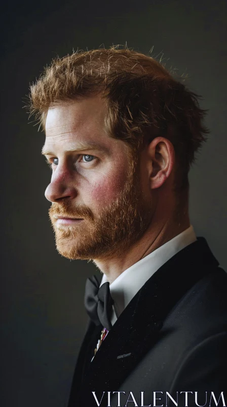 AI ART Portrait of Prince Harry in a Tuxedo