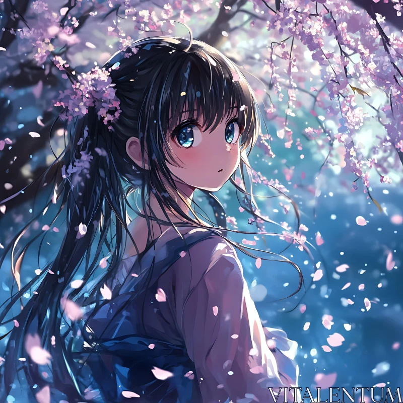 Serene Spring Anime Art AI Image