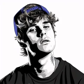 Justin Bieber Expressive Portrait Drawing