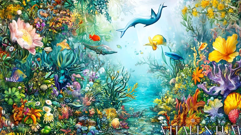 AI ART Coral Reef Abundance: Life Beneath the Waves