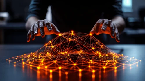 Glowing Data Network with Human Touch