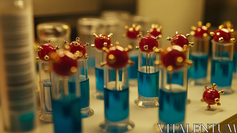 Laboratory Experiment with Blue Liquid AI Image