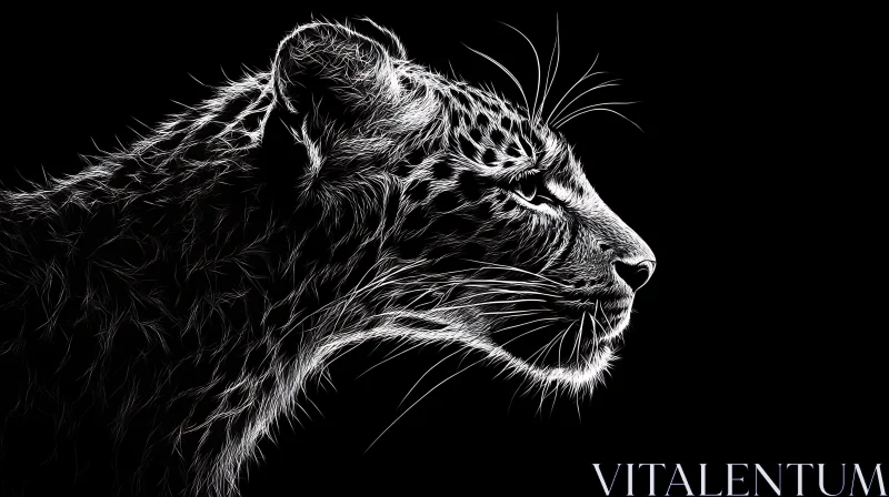 Striking Leopard Profile Art AI Image