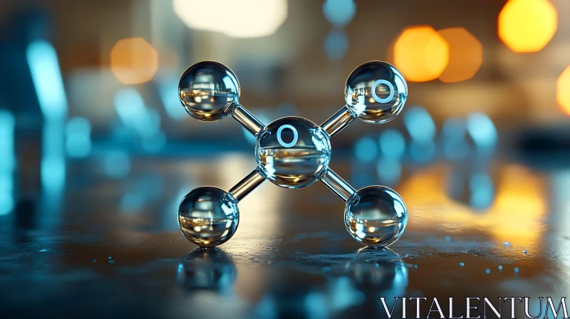 AI ART Abstract Molecular Design with Luminous Spheres