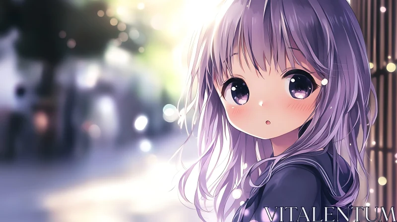 AI ART Anime Girl in Serene Bokeh Background