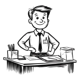 Office Worker Cartoon Character