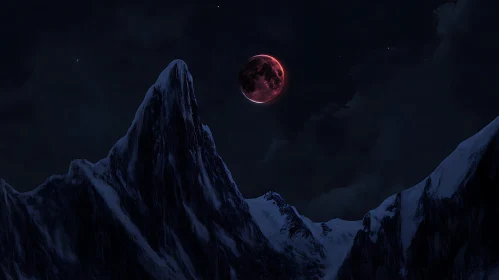 Blood Moon Mountain Night