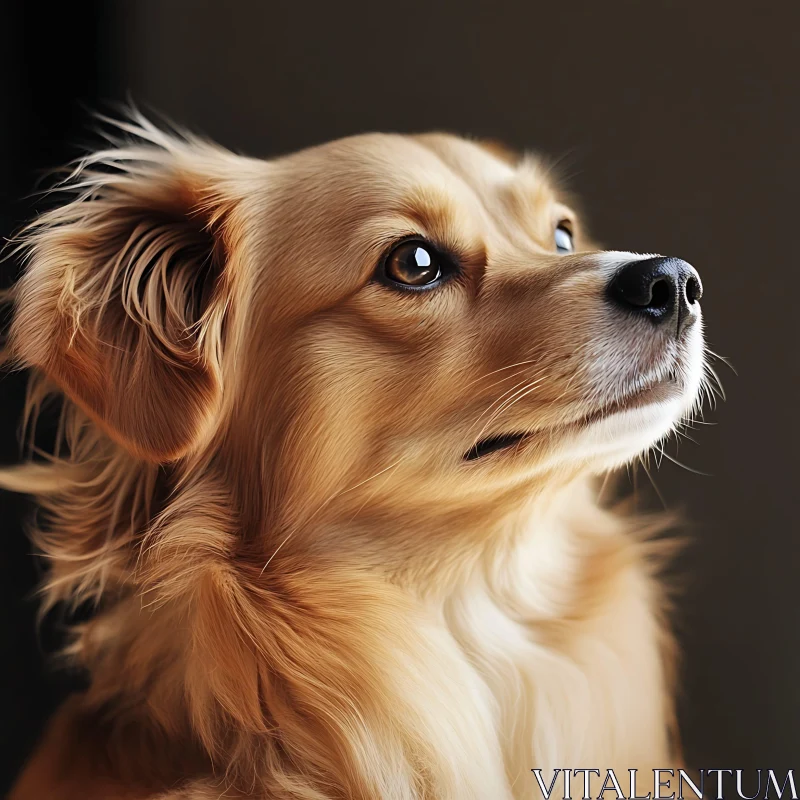 Dog Portrait with Golden Fur AI Image