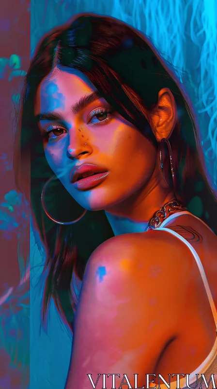 Artistic Portrait of Kylie Jenner AI Image